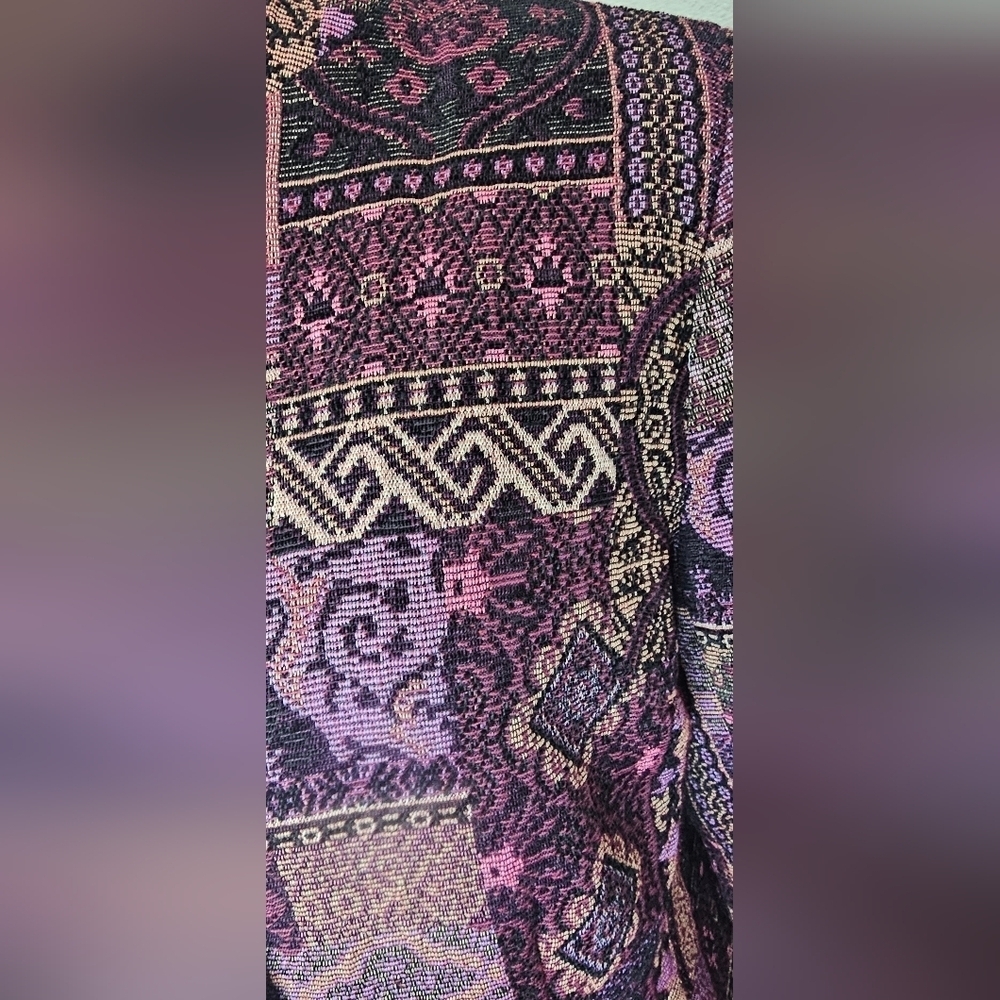 Christopher & Banks Tapestry Button Up Jacket Womens Medium Bohemian Patchwork - Picture 4 of 16